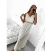 Šaty dlouhé elegantní společenské plesové na ramínka dámské (S/M ONE SIZE) ITALSKá MóDA IM3226339/DU (Velikost S/M/L, Barva bílá)