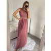 Šaty dlouhé elegantní společenské plesové na ramínka dámské (S/M ONE SIZE) ITALSKá MóDA IM3226339/DU (Velikost S/M/L, Barva bílá)