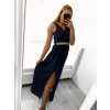 Šaty dlouhé elegantní společenské plesové na ramínka dámské (S/M ONE SIZE) ITALSKá MóDA IM3226339/DU (Velikost S/M/L, Barva bílá)