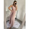 Šaty dlouhé elegantní společenské plesové na ramínka dámské (S/M ONE SIZE) ITALSKá MóDA IM3226339/DU (Velikost S/M/L, Barva bílá)