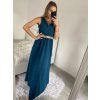 Šaty dlouhé elegantní společenské plesové na ramínka dámské (S/M ONE SIZE) ITALSKá MóDA IM3226339/DU (Velikost S/M/L, Barva bílá)