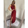 Šaty dlouhé elegantní společenské plesové na ramínka dámské (S/M ONE SIZE) ITALSKá MóDA IM3226339/DU (Velikost S/M/L, Barva bílá)