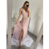 Šaty dlouhé elegantní společenské plesové na ramínka dámské (S/M ONE SIZE) ITALSKá MóDA IM3226339/DU (Velikost S/M/L, Barva bílá)