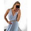 Šaty dlouhé elegantní společenské plesové na ramínka dámské (S/M ONE SIZE) ITALSKá MóDA IM3226339/DU (Velikost S/M/L, Barva bílá)