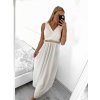 Šaty dlouhé elegantní společenské plesové na ramínka dámské (S/M ONE SIZE) ITALSKá MóDA IM3226339/DU (Velikost S/M/L, Barva bílá)