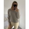 Svetr úpletový dlouhý rukáv dámský (L/XL ONE SIZE) ITALSKá MóDA IMM22Fd5816/DU (Velikost L/XL, Barva béžová)