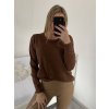 Svetr úpletový dlouhý rukáv dámský (L/XL ONE SIZE) ITALSKá MóDA IMM22Fd5816/DU (Velikost L/XL, Barva béžová)