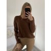 Svetr úpletový dlouhý rukáv dámský (L/XL ONE SIZE) ITALSKá MóDA IMM22Fd5816/DU (Velikost L/XL, Barva béžová)