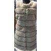 Vesta kožíšek dlouhá dámská (S/M, L/XL) ITALSKÁ MÓDA ORC20ML-2078-3/DR (Velikost S/M/L, Barva tmavě béžová)