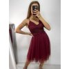 Šaty společenské tylové na ramínka dámské (S/M/L ONE SIZE) ITALSKá MóDA IM923001/DU (Velikost M/L, Barva bílá)