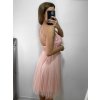 Šaty společenské tylové na ramínka dámské (S/M/L ONE SIZE) ITALSKá MóDA IM923001/DU (Velikost M/L, Barva bílá)