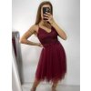 Šaty společenské tylové na ramínka dámské (S/M/L ONE SIZE) ITALSKá MóDA IM923001/DU (Velikost M/L, Barva bílá)