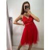 Šaty společenské tylové na ramínka dámské (S/M/L ONE SIZE) ITALSKá MóDA IM923001/DU (Velikost M/L, Barva bílá)