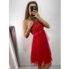 Šaty společenské tylové na ramínka dámské (S/M/L ONE SIZE) ITALSKá MóDA IM923001/DU (Velikost M/L, Barva bílá)