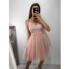 Šaty společenské tylové na ramínka dámské (S/M/L ONE SIZE) ITALSKá MóDA IM923001/DU (Velikost M/L, Barva bílá)