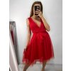 Šaty společenské tylové na ramínka dámské (S/M/L ONE SIZE) ITALSKá MóDA IM9239005/DU (Velikost M/L, Barva bílá)