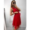 Šaty společenské tylové na ramínka dámské (S/M/L ONE SIZE) ITALSKá MóDA IM9239005/DU (Velikost M/L, Barva bílá)