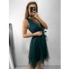Šaty společenské tylové na ramínka dámské (S/M/L ONE SIZE) ITALSKá MóDA IM9239005/DU (Velikost M/L, Barva bílá)