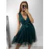 Šaty společenské tylové na ramínka dámské (S/M/L ONE SIZE) ITALSKá MóDA IM9239005/DU (Velikost M/L, Barva bílá)