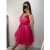 Šaty společenské tylové na ramínka dámské (S/M/L ONE SIZE) ITALSKá MóDA IM9239005/DU (Velikost M/L, Barva bílá)