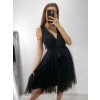 Šaty společenské tylové na ramínka dámské (S/M/L ONE SIZE) ITALSKá MóDA IM9239005/DU (Velikost M/L, Barva bílá)