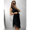 Šaty společenské tylové na ramínka dámské (S/M/L ONE SIZE) ITALSKá MóDA IM9239005/DU (Velikost M/L, Barva bílá)