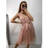 Šaty společenské tylové na ramínka dámské (S/M/L ONE SIZE) ITALSKá MóDA IM9239005/DU (Velikost M/L, Barva bílá)