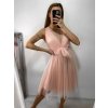 Šaty společenské tylové na ramínka dámské (S/M/L ONE SIZE) ITALSKá MóDA IM9239005/DU (Velikost M/L, Barva bílá)