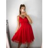 Šaty elegantní společenské na ramínka dámské (S/M ONE SIZE) ITALSKÁ MÓDA IMPSH23C666/DU (Velikost S/M/L, Barva červená)