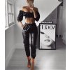 Kalhoty dlouhé koženkové dámské (S/M ONE SIZE) ITALSKÁ MÓDA IMWK21120/DU (Velikost S/M/L, Barva Černá)