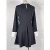Šaty s límečkem dlouhý rukáv dámské (S/M ONE SIZE) ITALSKÁ MÓDA IMPBB23P24043/DU (Velikost S/M/L, Barva Černá)