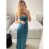 Šaty dlouhé elegantní společenské na ramínka dámské (S/M ONE SIZE) ITALSKÁ MÓDA IMPBB23B23376/DU (Velikost S/M/L, Barva Černá)