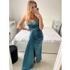 Šaty dlouhé elegantní společenské na ramínka dámské (S/M ONE SIZE) ITALSKÁ MÓDA IMPBB23B23376/DU (Velikost S/M/L, Barva Černá)