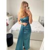 Šaty dlouhé elegantní společenské na ramínka dámské (S/M ONE SIZE) ITALSKÁ MÓDA IMPBB23B23376/DU (Velikost S/M/L, Barva Černá)