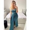 Šaty dlouhé elegantní společenské na ramínka dámské (S/M ONE SIZE) ITALSKÁ MÓDA IMPBB23B23376/DU (Velikost S/M/L, Barva Černá)
