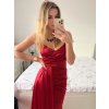 Šaty dlouhé elegantní společenské na ramínka dámské (S/M ONE SIZE) ITALSKÁ MÓDA IMPBB23B23376/DU (Velikost S/M/L, Barva Černá)