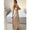 Šaty dlouhé elegantní společenské na ramínka dámské (S/M ONE SIZE) ITALSKÁ MÓDA IMPBB23B23376/DU (Velikost S/M/L, Barva Černá)