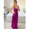 Šaty dlouhé elegantní společenské na ramínka dámské (S/M ONE SIZE) ITALSKÁ MÓDA IMPBB23B23376/DU (Velikost S/M/L, Barva Černá)