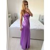 Šaty dlouhé elegantní společenské na ramínka dámské (S/M ONE SIZE) ITALSKÁ MÓDA IMPBB23B23376/DU (Velikost S/M/L, Barva Černá)