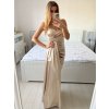 Šaty dlouhé elegantní společenské na ramínka dámské (S/M ONE SIZE) ITALSKÁ MÓDA IMPBB23B23376/DU (Velikost S/M/L, Barva Černá)