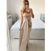 Šaty dlouhé elegantní společenské na ramínka dámské (S/M ONE SIZE) ITALSKÁ MÓDA IMPBB23B23376/DU (Velikost S/M/L, Barva Černá)
