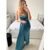 Šaty dlouhé elegantní společenské na ramínka dámské (S/M ONE SIZE) ITALSKÁ MÓDA IMPBB23B23376/DU (Velikost S/M/L, Barva Černá)