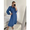 Šaty dlouhé maxi košilové dlouhý rukáv dámské (S/M/L ONE SIZE) ITALSKá MóDA IM4221031/DR (Velikost M/L, Barva Černá)