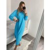 Šaty dlouhé maxi košilové dlouhý rukáv dámské (S/M/L ONE SIZE) ITALSKá MóDA IM4221031/DR (Velikost M/L, Barva Černá)
