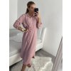 Šaty dlouhé maxi košilové dlouhý rukáv dámské (S/M/L ONE SIZE) ITALSKá MóDA IM4221031/DR (Velikost M/L, Barva Černá)