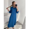 Šaty dlouhé maxi košilové dlouhý rukáv dámské (S/M/L ONE SIZE) ITALSKá MóDA IM4221031/DR (Velikost M/L, Barva Černá)