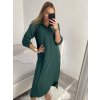Šaty dlouhé maxi košilové dlouhý rukáv dámské (S/M/L ONE SIZE) ITALSKá MóDA IM4221031/DR (Velikost M/L, Barva Černá)