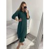 Šaty dlouhé maxi košilové dlouhý rukáv dámské (S/M/L ONE SIZE) ITALSKá MóDA IM4221031/DR (Velikost M/L, Barva Černá)