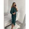 Šaty dlouhé maxi košilové dlouhý rukáv dámské (S/M/L ONE SIZE) ITALSKá MóDA IM4221031/DR (Velikost M/L, Barva Černá)