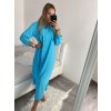 Šaty dlouhé maxi košilové dlouhý rukáv dámské (S/M/L ONE SIZE) ITALSKá MóDA IM4221031/DR (Velikost M/L, Barva Černá)